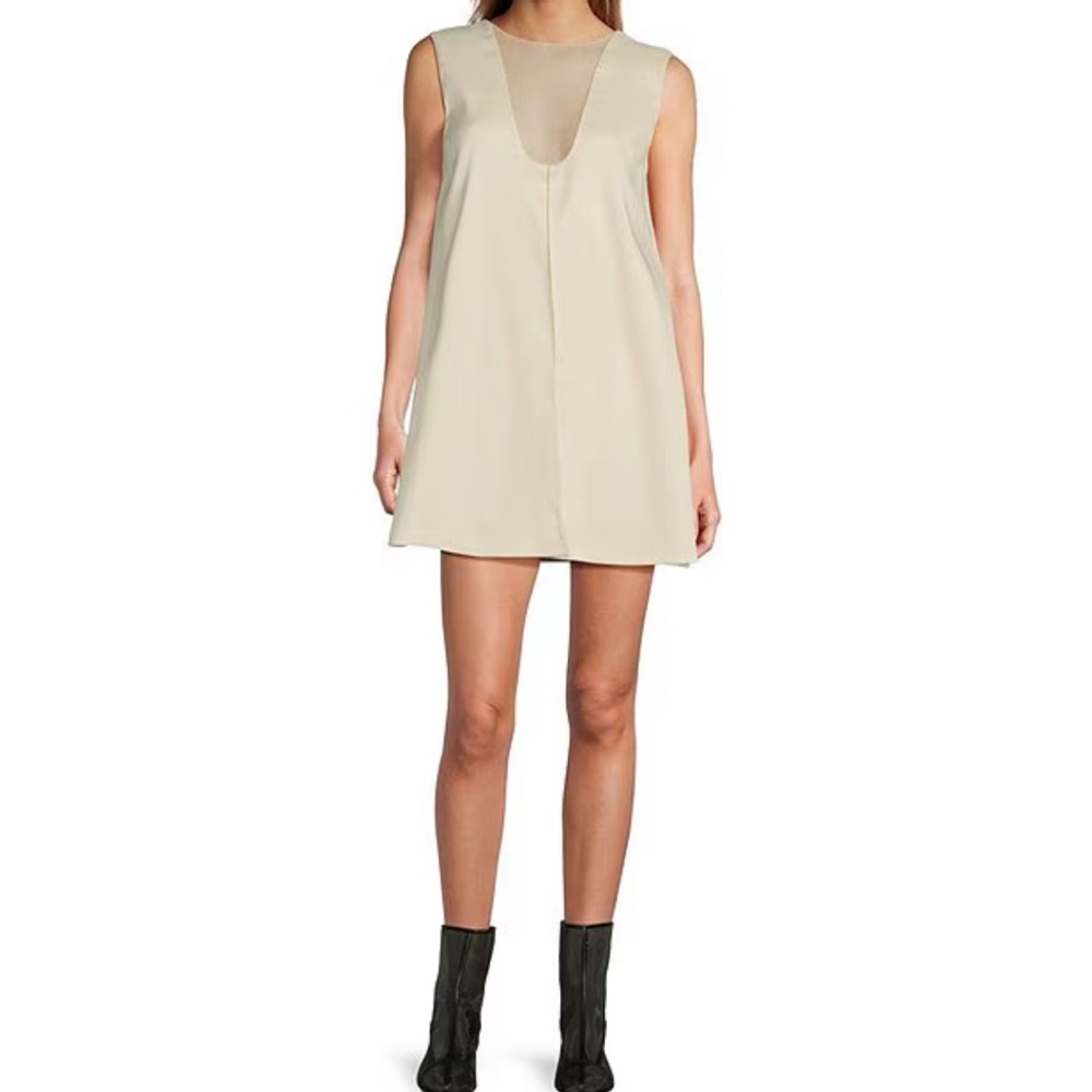 Elegant Cream Sleeveless Dress